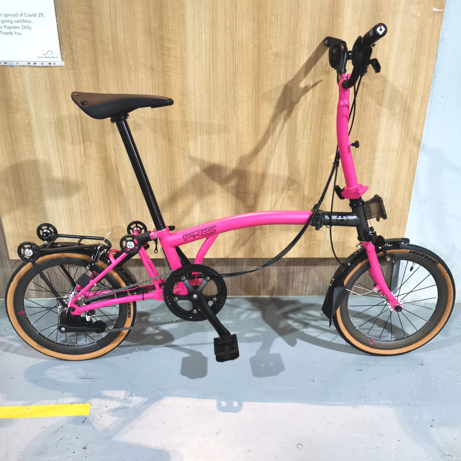 Pink folding deals bike